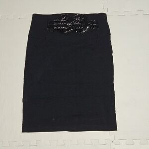 Seduction Black Skirt with Belt Detail